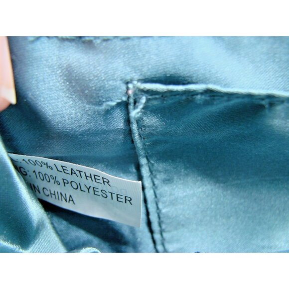 Joy & Iman Leather Quilted Jade Green Crossbody Shoulder Bag Gold Chain & Tassel - Picture 10 of 15